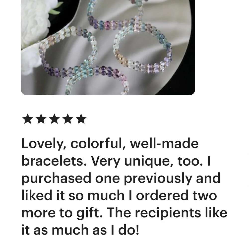 18K Gold Plated Minimalist Rainbow Fluorite Bracelet - Picture 4 of 11